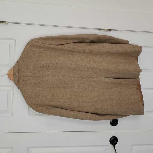 Men's Brown Herringbone Tweed Blazer John Weitz by Palm Beach - Big & Tall - Picture 7 of 8